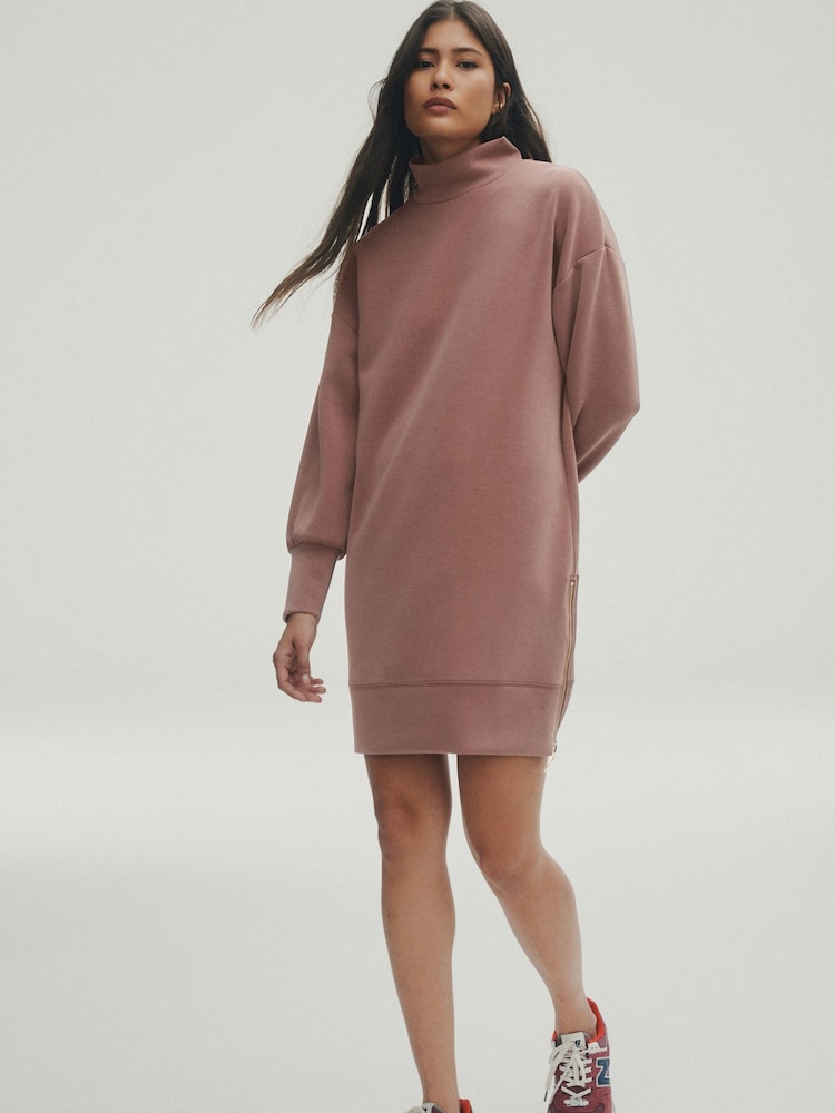 Taupe Premium High Neck Midi Dress - Image 1 of 5