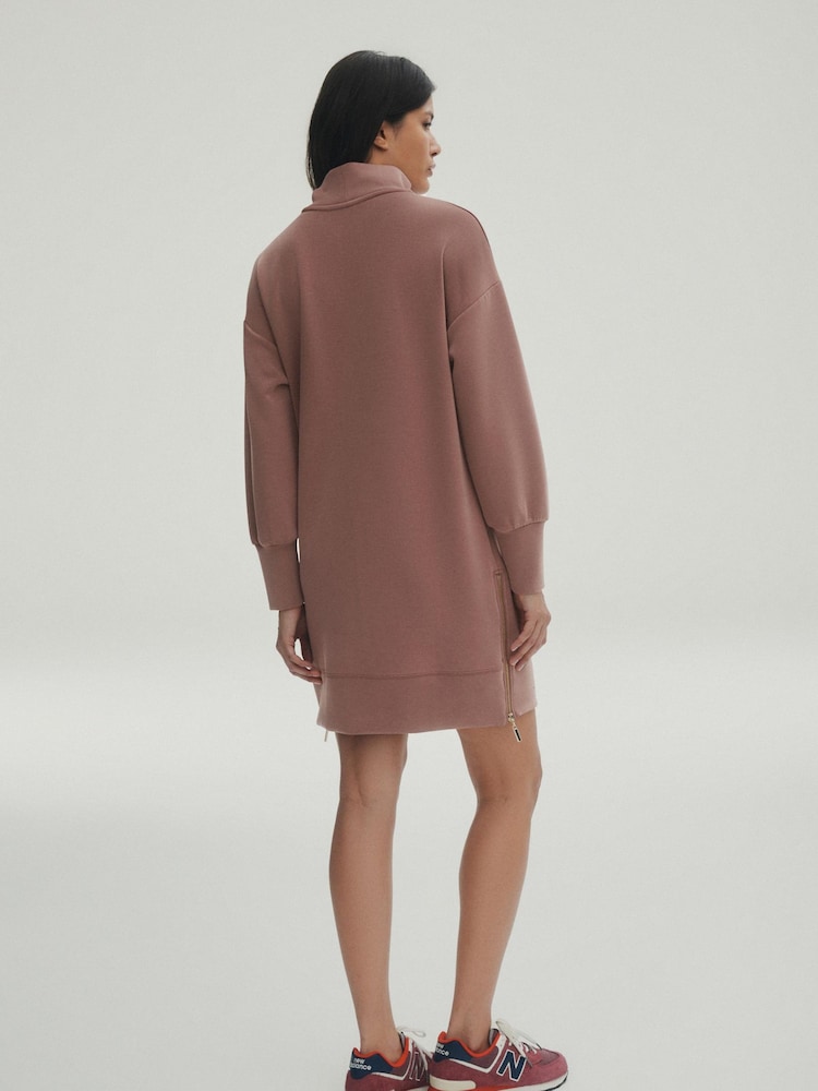 Taupe Premium High Neck Midi Dress - Image 2 of 5