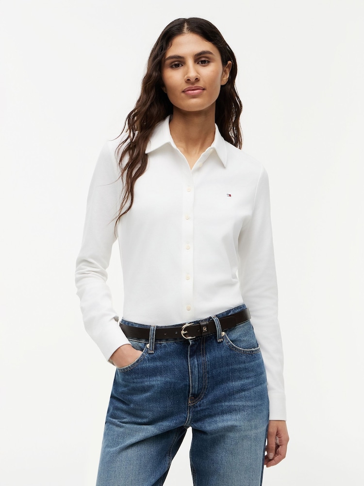 Tommy Hilfiger Natural Slim Fit Pique Shirt - Image 1 of 5