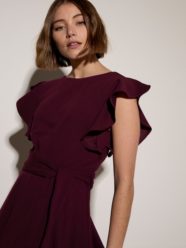 Apricot Red Jersey Crepe Mini Dress - Image 2 of 4