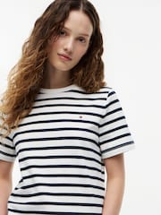 Tommy Hilfiger Blue Boxy Interlock Knit T-Shirt - Image 4 of 5