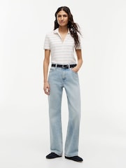 Tommy Hilfiger White Regular Fit Pique Henley Polo Shirt - Image 2 of 6
