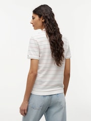 Tommy Hilfiger White Regular Fit Pique Henley Polo Shirt - Image 4 of 6
