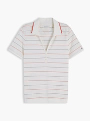 Tommy Hilfiger White Regular Fit Pique Henley Polo Shirt - Image 5 of 6