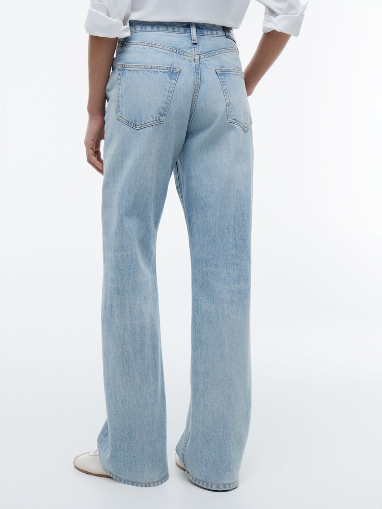 Tommy Hilfiger Blue Gold-Tone Button Mid Rise Loose Straight Jeans - Image 2 of 5 Tommy Hilfiger Blue Gold-Tone Button Mid Rise Loose Straight Jeans - Image 2 of 5