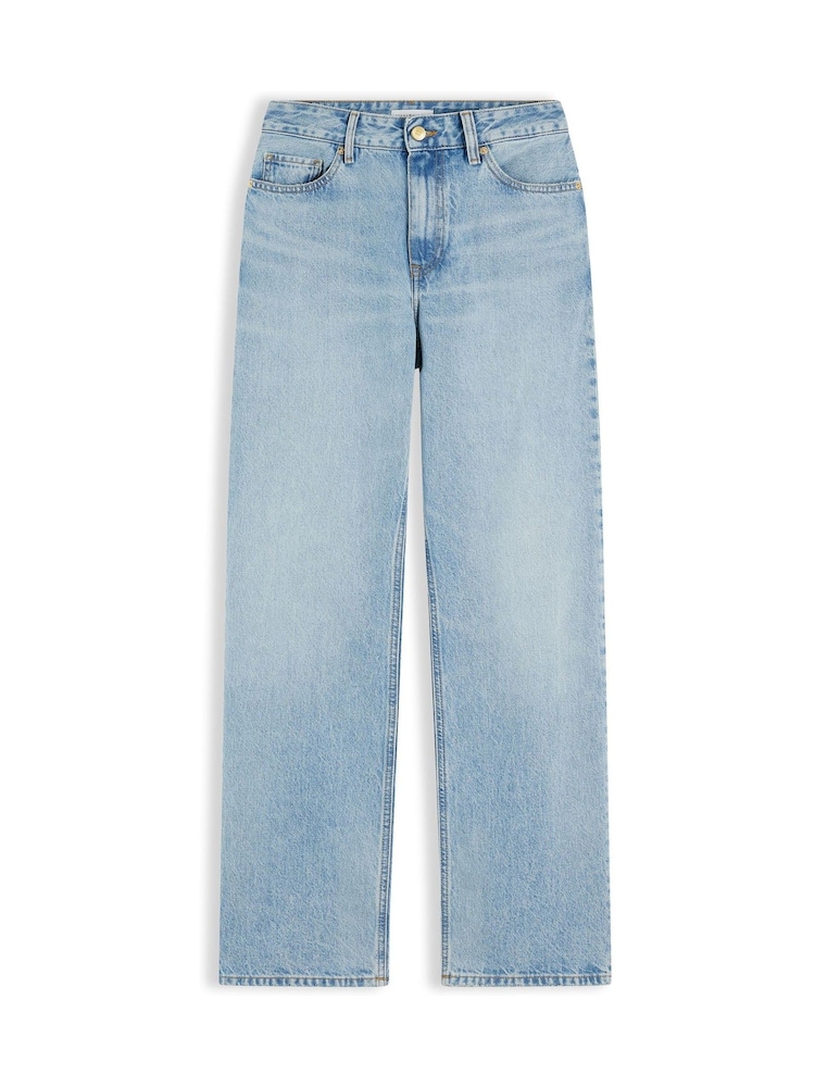 Tommy Hilfiger Blue Gold-Tone Button Mid Rise Loose Straight Jeans - Image 5 of 5 Tommy Hilfiger Blue Gold-Tone Button Mid Rise Loose Straight Jeans - Image 5 of 5