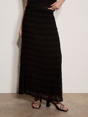 Apricot Black Ruched Chiffon Maxi Skirt - Image 1 of 5