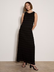 Apricot Black Ruched Chiffon Maxi Skirt - Image 2 of 5