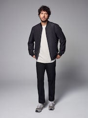 Black Shower Resistant Bomber Jacket - Image 2 of 12