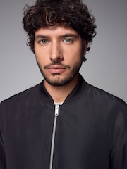 Black Shower Resistant Bomber Jacket - Image 6 of 12