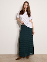 Apricot White Floral Embroidered Cotton T-Shirt - Image 2 of 4