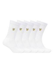 White Lyle & Scott Sport Socks 5 Pack - Image 1 of 3