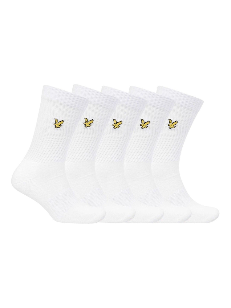 White Lyle & Scott Sport Socks 5 Pack - Image 1 of 3