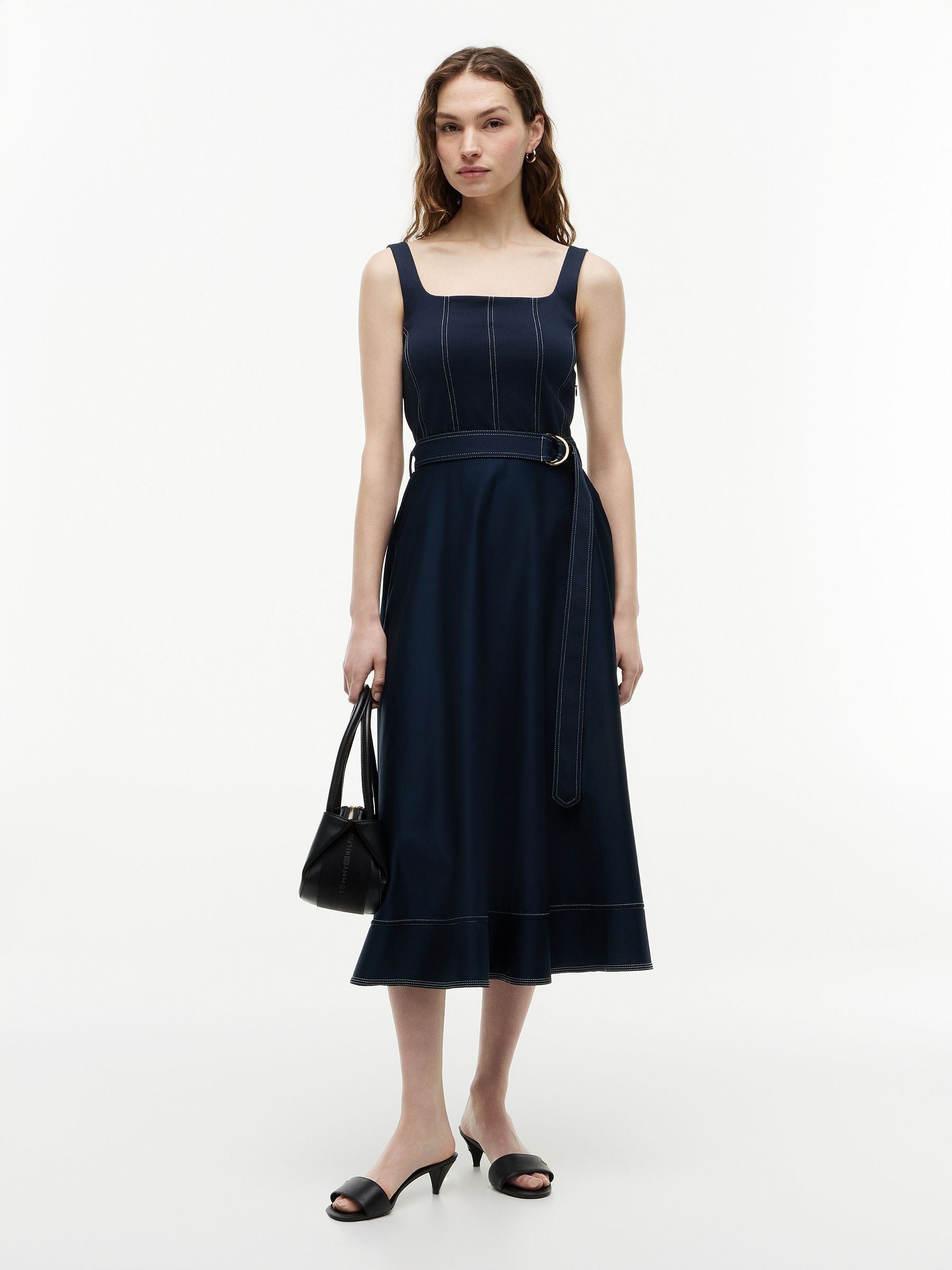 tommy hilfiger crossover hem midi dress Tommy Hilfiger Women's Striped Crossover Midi Dress