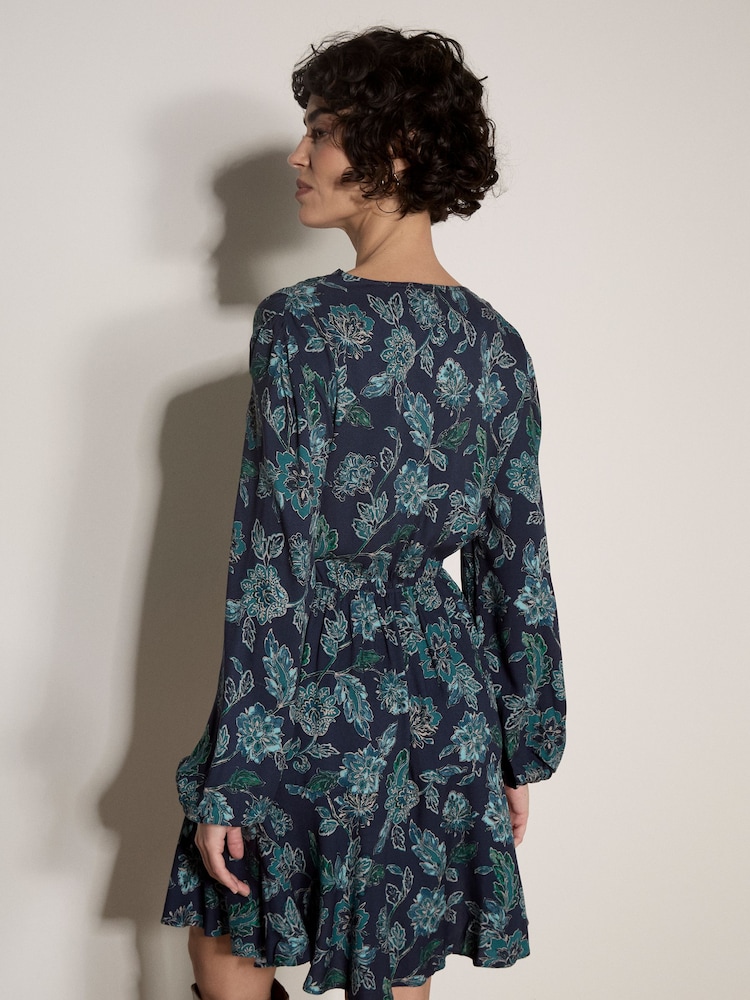 Azul - Minivestido Floral Folk Apricot - Imagen 2 de 4 Azul - Minivestido Floral Folk Apricot - Imagen 2 de 4