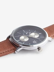 Navy/Tan Vertical Dial Watch - Image 2 of 4