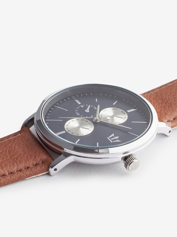 Navy/Tan Vertical Dial Watch - Image 2 of 4