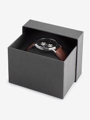 Navy/Tan Vertical Dial Watch - Image 3 of 4