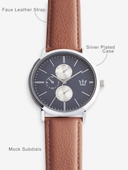 Navy/Tan Vertical Dial Watch - Image 4 of 4