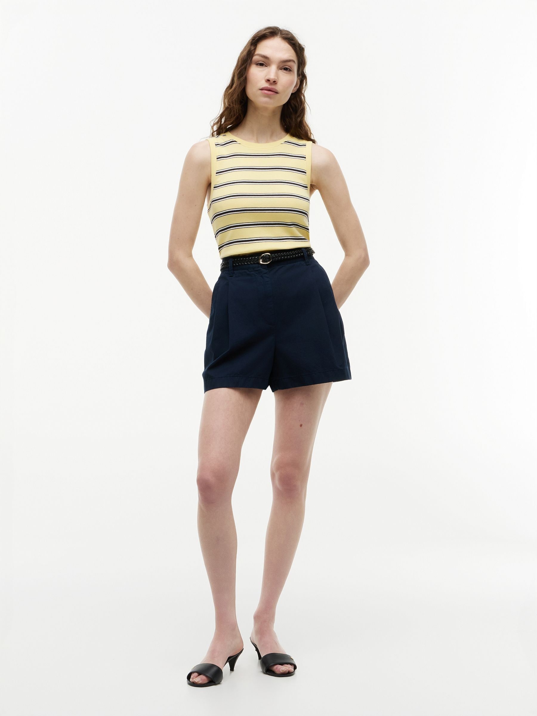 Buy Tommy Hilfiger Yellow Stripe Slim Crew Neck Tank Top from Next