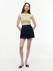 Tommy Hilfiger Yellow Stripe Slim Crew Neck Tank Top - Image 3 of 5