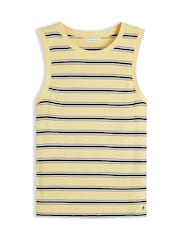 Tommy Hilfiger Yellow Stripe Slim Crew Neck Tank Top - Image 5 of 5