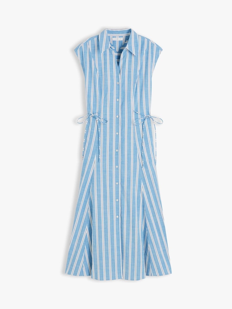 Tommy Hilfiger Blue Tie Detail Cap Sleeve Midi Shirt Dress - Image 5 of 5 Tommy Hilfiger Blue Tie Detail Cap Sleeve Midi Shirt Dress - Image 5 of 5