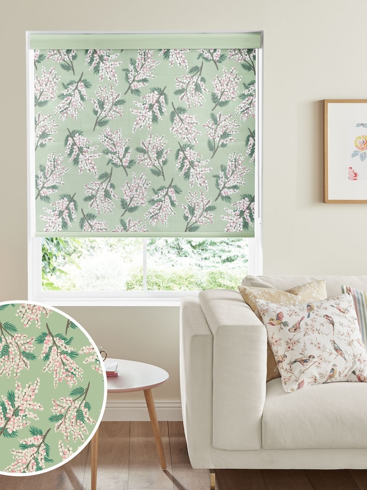 Cath Kidston Green Mimosa Flower Multi Made To Measure Roller Blind - Image 1 of 4
