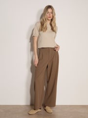 Apricot Natural Scallop Knitted T-Shirt - Image 1 of 4