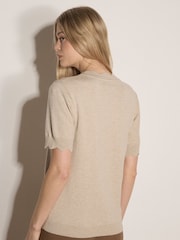 Apricot Natural Scallop Knitted T-Shirt - Image 4 of 4