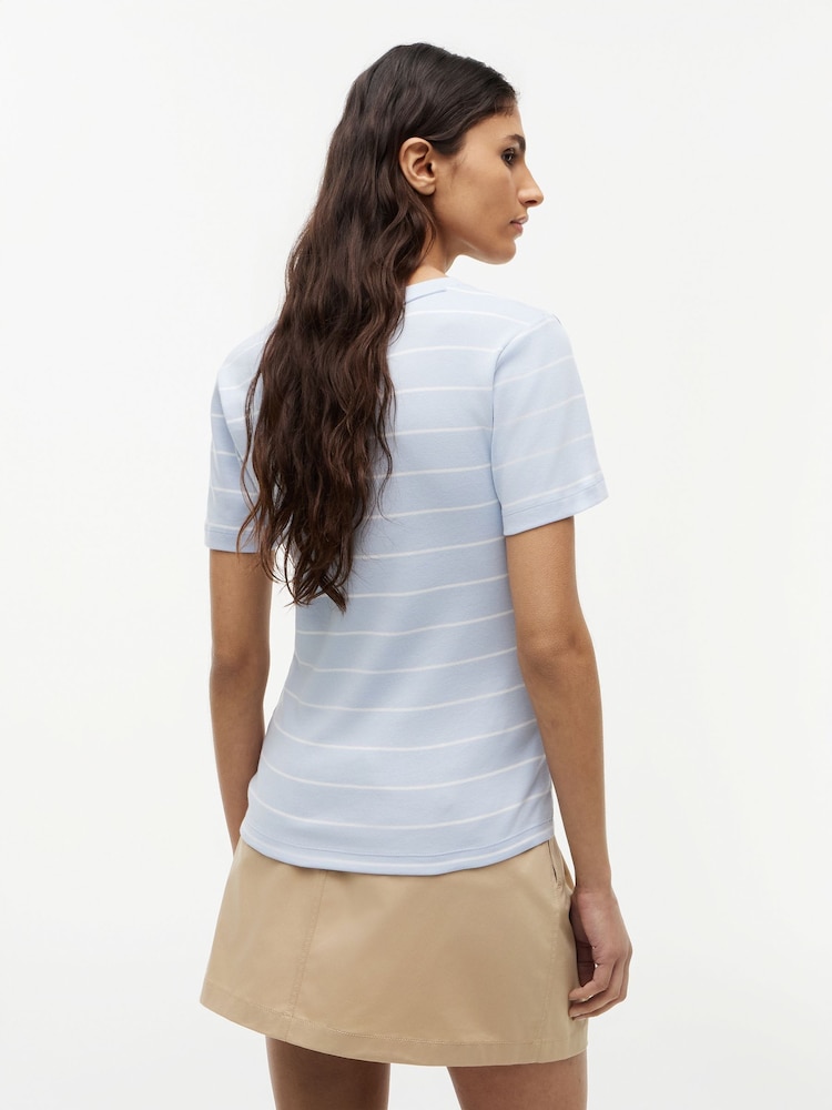 Tommy Hilfiger Blue Flag Embroidery Slim V-Neck T-Shirt - Image 2 of 5