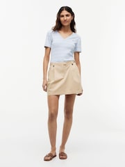 Tommy Hilfiger Blue Flag Embroidery Slim V-Neck T-Shirt - Image 3 of 5