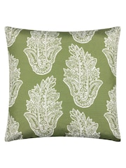 Riva Paoletti Green Kalindi Paisley Floral UV Water Resistant Cushion - Image 2 of 5