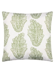 Riva Paoletti Green Kalindi Paisley Floral UV Water Resistant Cushion - Image 3 of 5