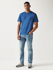 Blue Bright Regular Fit Essential Crew Neck Cotton T-Shirt - Image 2 of 7