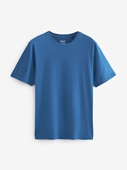 Blue Bright Regular Fit Essential Crew Neck Cotton T-Shirt - Image 5 of 7