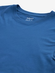 Blue Bright Regular Fit Essential Crew Neck Cotton T-Shirt - Image 6 of 7