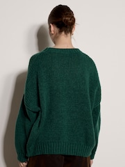 Apricot Green Chunky Knit Flower Applique Jumper - Image 3 of 4
