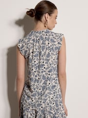 Apricot Cream Painterly Paisley Ruffle Top - Image 2 of 5