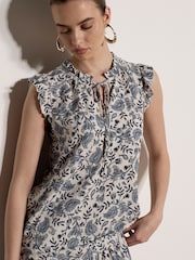 Apricot Cream Painterly Paisley Ruffle Top - Image 3 of 5