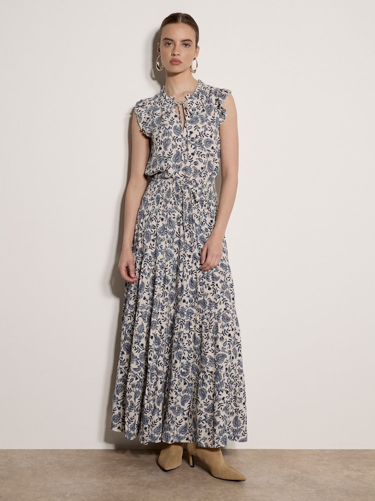 Apricot Cream Painterly Paisley Ruffle Top - Image 5 of 5 Apricot Cream Painterly Paisley Ruffle Top - Image 5 of 5