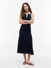 Tommy Hilfiger Blue Cable Knit Relaxed A-Line Midi Skirt - Image 3 of 5