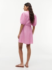 Tommy Hilfiger Pink Pure Linen Relaxed Mini Wrap Dress - Image 2 of 5