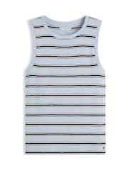 Tommy Hilfiger Blue Stripe Slim Crew Neck Tank Top - Image 5 of 5
