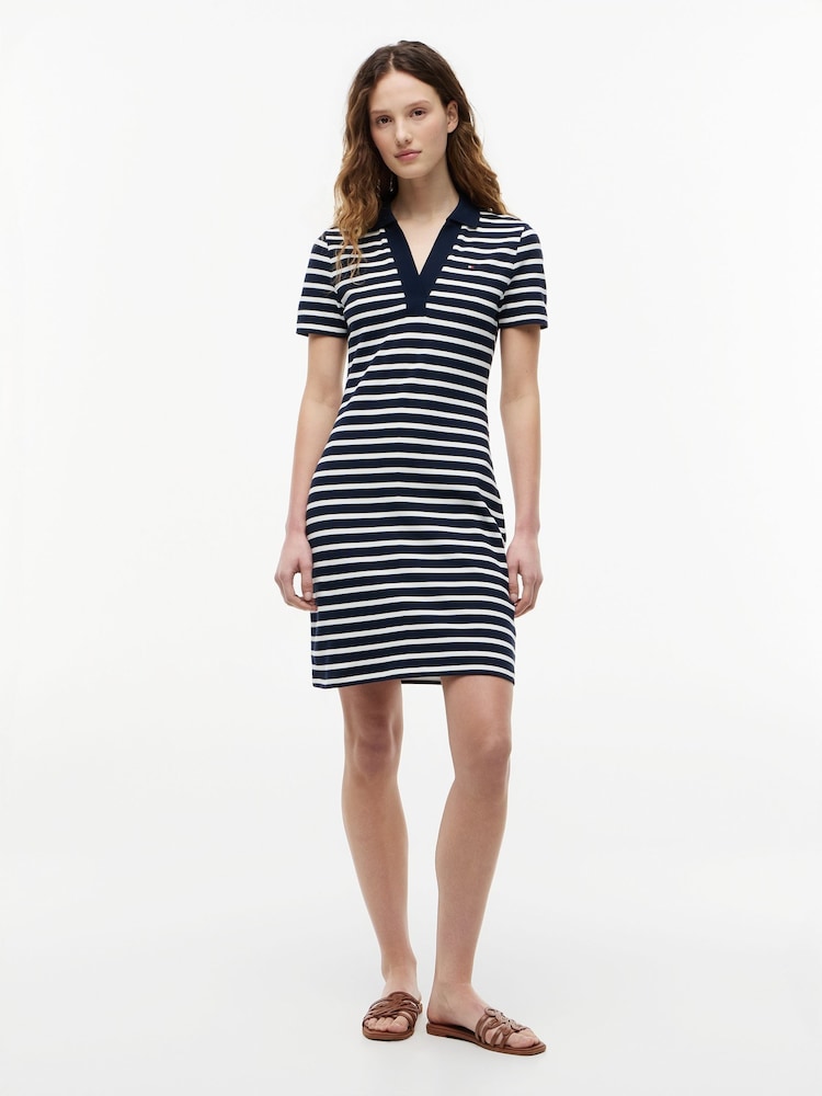 Tommy Hilfiger Blue Slim Mini Short Sleeve Polo Dress - Image 1 of 5