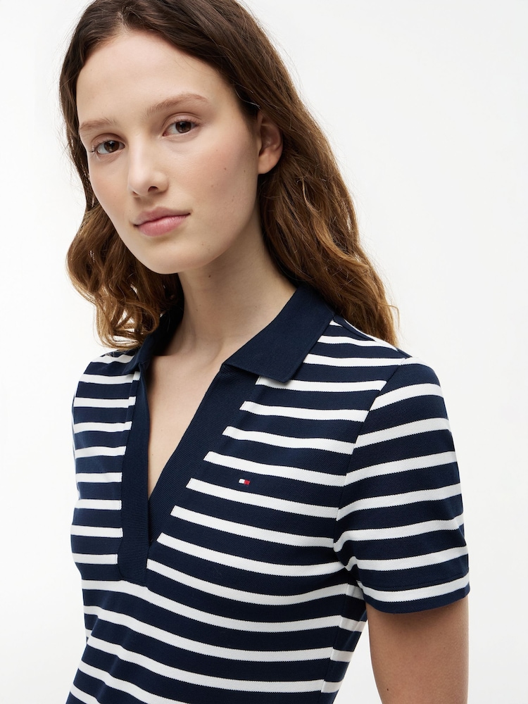 tommy hilfiger polo shirt dress - 1985 Slim Mini Short Sleeve - Blue From Tommy Hilfiger Tommy Hilfiger - Logo Embroidery