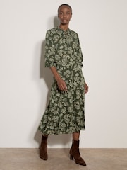 Apricot Green Folk Floral Blouse - Image 1 of 4