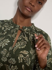 Apricot Green Folk Floral Blouse - Image 3 of 4