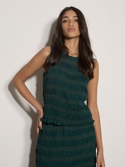 Apricot Green Ruched Chiffon Shell Top - Image 1 of 5