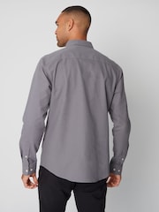Threadbare Grey Oxford Long Sleeve Shirt - Image 3 of 4